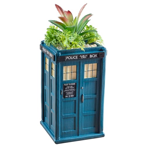 Doctor Who Tardis Übertopf für echte oder künstliche Pflanzen und Sukkulenten, Keramik, 15,2 cm, tolle Dr. Who-Dekoration für Zuhause, Schreibtisch und Büro, offizielles Lizenzprodukt, Geschenk für von SCS Direct