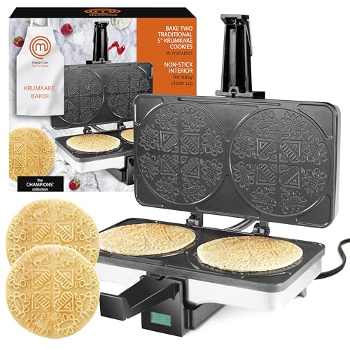 MasterChef Krumkake Baker,Machen Sie 2 hausgemachte Pizzellen wie Kekse, ideal für Cannoli-Füllung und Waffelkegel, lustige Antihaft-elektrische Bügeleisenpresse, Küchengeräte, Sommer, Geschenk MasterChef Krumkake Baker,Machen Sie 2 hausgemachte Pizzellen wie Kekse, ideal für Cannoli-Füllung und Waffelkegel, lustige Antihaft-elektrische Bügeleisenpresse, Küchengeräte, Sommer, Geschenk von SCS Direct