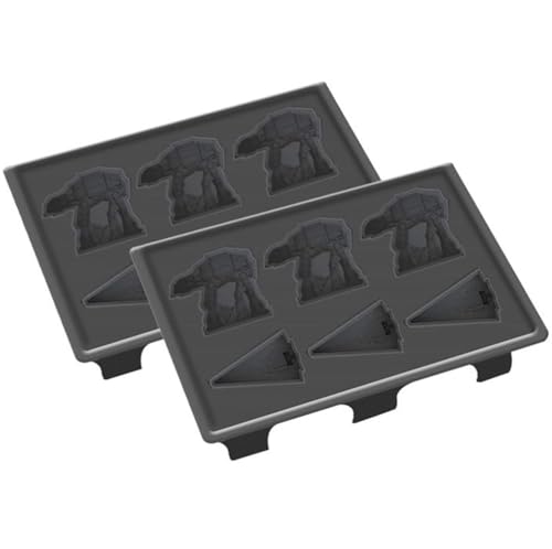 Star Wars Silikonform für Eis, Seife, Schokolade und mehr, 2er-Pack, 12 Würfel – Imperial Walker & Star Destroyer Form – Lebensmittelechtes Tablett, gefrierschranktauglich, spülmaschinenfest, Star Wars Silikonform für Eis, Seife, Schokolade und mehr, 2er-Pack, 12 Würfel – Imperial Walker & Star Destroyer Form – Lebensmittelechtes Tablett, gefrierschranktauglich, spülmaschinenfest, von SCS Direct