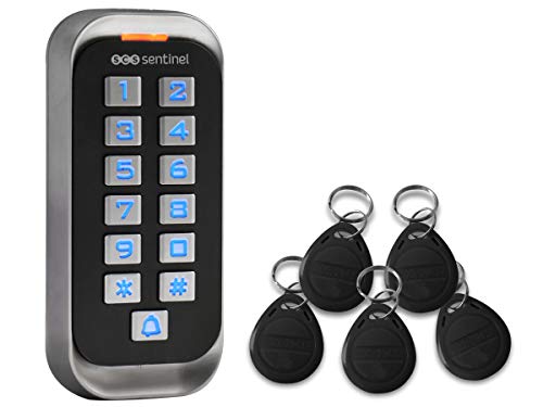 SCS Sentinel Tastencode Code Gate – kabelgebundene beleuchteten Tasten Digicode-Tastatur mit 5 RFID-CodeAccess-Badges – AAA0037, blau SCS Sentinel Tastencode Code Gate – kabelgebundene beleuchteten Tasten Digicode-Tastatur mit 5 RFID-CodeAccess-Badges – AAA0037, blau von SCS Sentinel
