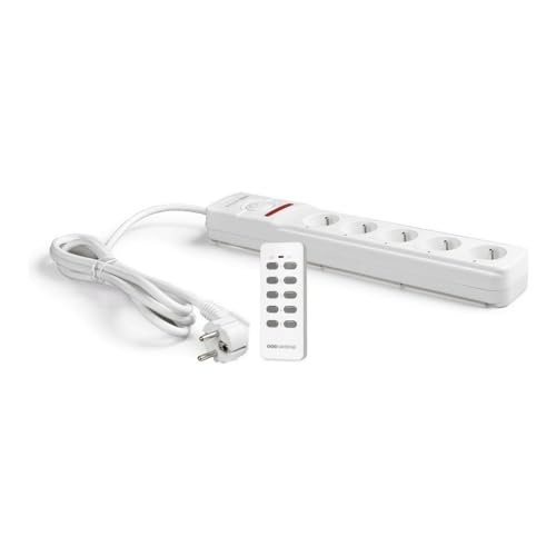 SCS Sentinel - HCN0063 - Ferngesteuerte Mehrfachsteckdosenverlängerung + 1 Fernbedienung 5 Kanäle - 5 Steckdosen mit 3 m Netzkabel - ControlPower Strip x5 von SCS Sentinel