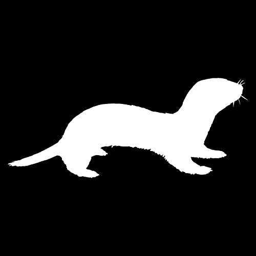 Auto-Aufkleber 16 * 6.7Cm Schöne Otter Wiesel Umriss Tierauto Styling Reflektierende Coole Autoaufkleber Und Aufkleber Schwarz/Silber von SCSHY