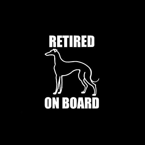 SCSHY Auto-Aufkleber 10,7 cm * 13,8 cm Retired Greyhound An Bord Niedlicher Aufkleber Vinyl Autoaufkleber Schwarz Silber von SCSHY
