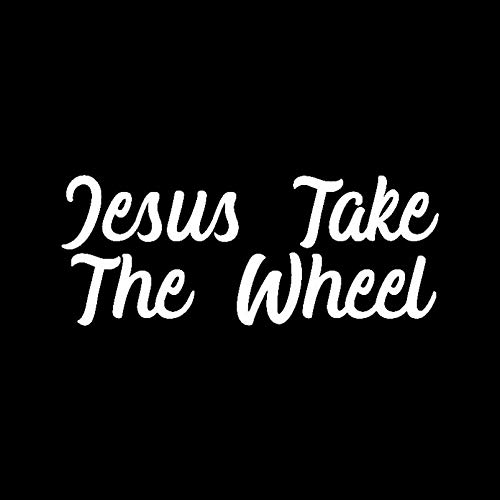 SCSHY Auto-Aufkleber 12.9Cm * 5.2Cm Jesus Take The Wheel Vinyl Aufkleber Autoaufkleber Schwarz/Silber von SCSHY