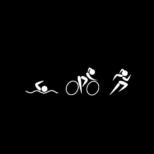 SCSHY Auto-Aufkleber 14.6 * 3.9Cm Süße Mädchen Triathlon Auto Aufkleber Reflectivevinyl Decals Cartoon Bilder Schwarz/Silber von SCSHY