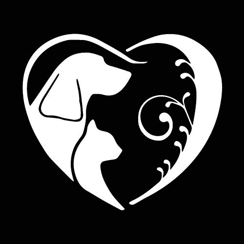 SCSHY Auto-Aufkleber 14.6X12.9Cm Hund Und Katze Im Ausgefallenen Herz Autoaufkleber Vinyl Autofenster Aufkleber Schwarz/Silber SCSHY Auto-Aufkleber 14.6X12.9Cm Hund Und Katze Im Ausgefallenen Herz Autoaufkleber Vinyl Autofenster Aufkleber Schwarz/Silber von SCSHY