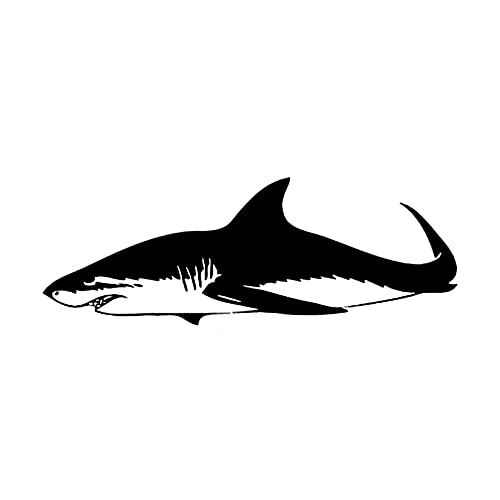 SCSHY Auto-Aufkleber 15.3Cm * 5.3Cm Autoaufkleber Weißer Hai Fisch Aufkleber Dekor Kunst Vinyl Schwarz/Silber SCSHY Auto-Aufkleber 15.3Cm * 5.3Cm Autoaufkleber Weißer Hai Fisch Aufkleber Dekor Kunst Vinyl Schwarz/Silber von SCSHY