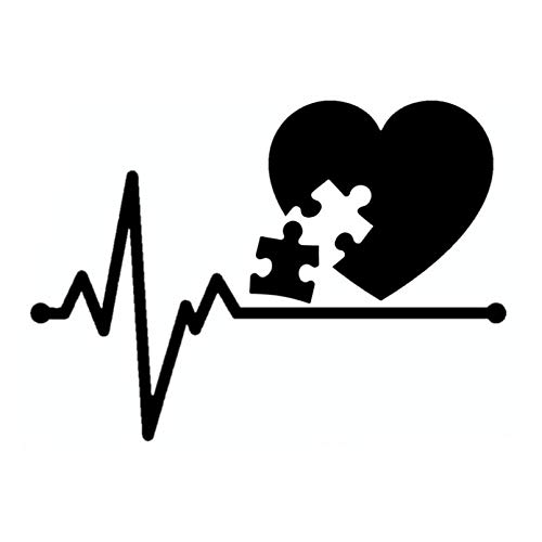 SCSHY Auto-Aufkleber 15.4Cm * 11.1Cm Mode Autismus Puzzleteil Heartbeat Decal Vinyl Schwarz/Silber Autoaufkleber SCSHY Auto-Aufkleber 15.4Cm * 11.1Cm Mode Autismus Puzzleteil Heartbeat Decal Vinyl Schwarz/Silber Autoaufkleber von SCSHY