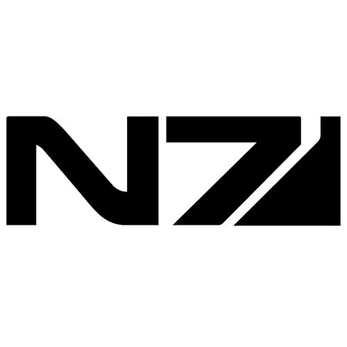 SCSHY Auto-Aufkleber 15X4.9Cm Mass Effect N7 Kleben Originalität Autoaufkleber Vinyl Aufkleber Schwarz/Silber Auto-Styling von SCSHY