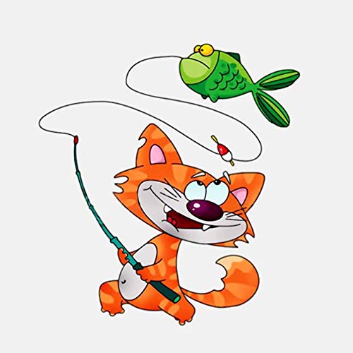 SCSHY Auto-Aufkleber Lustige Katze Fischen Fisch Auto Aufkleber Autos Motorräder Außenzubehör PVC Aufkleber 16 * 14,8 cm SCSHY Auto-Aufkleber Lustige Katze Fischen Fisch Auto Aufkleber Autos Motorräder Außenzubehör PVC Aufkleber 16 * 14,8 cm von SCSHY
