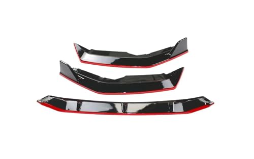 SCSTHRCRA Für N&issan Für Sylphy 2020 2021 2022 Auto Stoßstange Lip Splitter Front Schaufel Spoiler Diffusor Canard Protector Frontspoiler(Glossy Black Red) von SCSTHRCRA