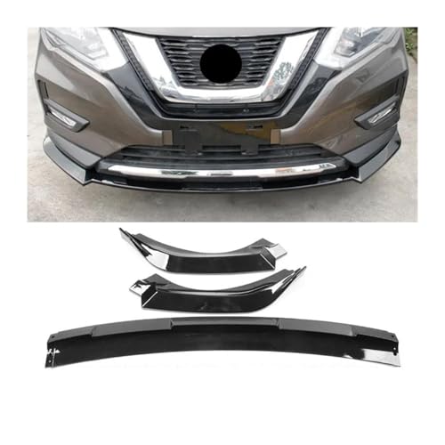 SCSTHRCRA Für N&issan Für X-Trail T32 2017-2021 Auto Stoßstange Lip Splitter Front Schaufel Spoiler Diffusor Canard Protector Frontspoiler(Bright Black) von SCSTHRCRA