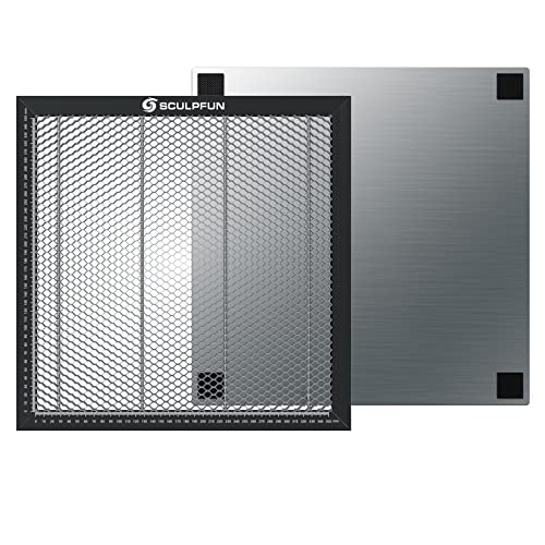 SCULPFUN Arbeitsplattform mit Wabenmuster, 400 x 400 x 22mm Laser Graviermaschine Honeycomb Arbeitstisch, Laser Waben Arbeitsplatte mit Aluminiumplatte für Laser Cutter von SCULPFUN