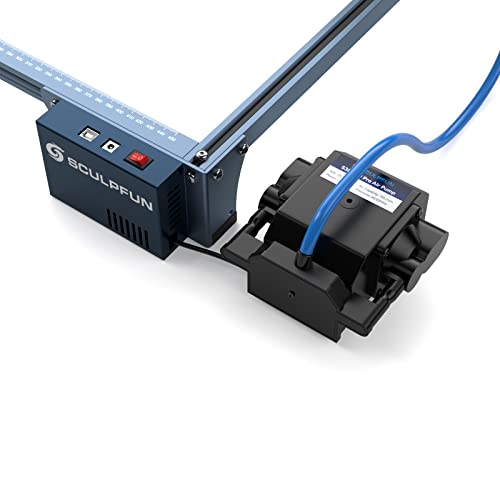 SCULPFUN Automatisches Air Assist Kit, 32Bit Automatisches Air Assist Mainboard und 30L/min Automatische Luftpumpe zum Aufrüsten von S9/S10, mit 12V/7A Adapter und Installationskit von SCULPFUN