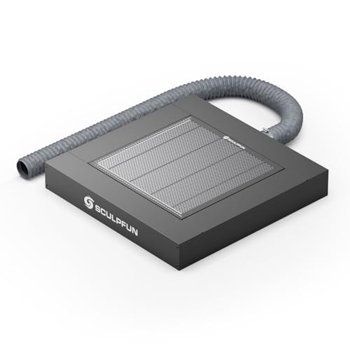 SCULPFUN H5 Laser Honeycomb Wabentisch, mit Abgasanlage, Honeycomb Schutzpolster, 400x400mm, für S9 S10 S6 A10 X7 A5 Pro Lasergravierer Graviermaschine von SCULPFUN