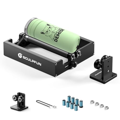 SCULPFUN RA Mini 360° Rotary Roller Laser-Multifunktionsrolle, Plug-and-Play, Anti-Rutsch-Design, passend für die Modelle iCube Ultra, iCube und C1 von SCULPFUN