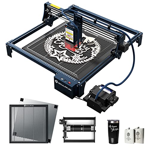 SCULPFUN S30 Pro Max Laser Graviermaschine,20W Lasermodul Ausgangsleistung CNC Laser Cutter with Laser-Rotationswalze, Automatisch Gesteuertes Air Assist Kit & Honeycomb Wabentisch von SCULPFUN