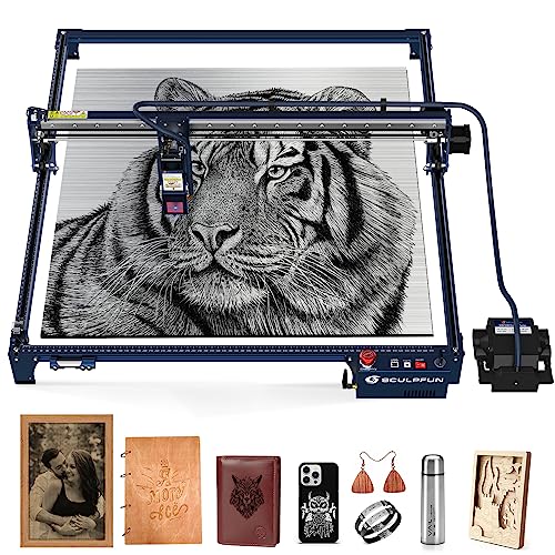 SCULPFUN S30 Ultra 11W Laser Graviermaschine, 600 * 600mm Großer Arbeitsbereich Laser Cutter für Holz Metall Glas, Automatisch Luftunterstützung, 2.0 Upgrade industrielle Gleitschiene Verbesserter von SCULPFUN