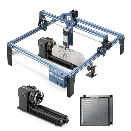 SCULPFUN S9 Laser Graviermaschine mit RA Pro Max Multifunktions Drehfutter und Honeycomb Wabentisch, 5 W Laserleistung Holz Gravieren Schneiden, Präziser Fokus, DIY Lasergravierer SCULPFUN S9 Laser Graviermaschine mit RA Pro Max Multifunktions Drehfutter und Honeycomb Wabentisch, 5 W Laserleistung Holz Gravieren Schneiden, Präziser Fokus, DIY Lasergravierer von SCULPFUN
