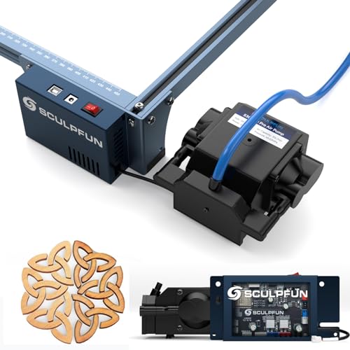 SCULPFUN S9 S10 S30 Automatischem 30L/Min Luftunterstützungspumpe mit 32 Bit Luftunterstützungs-Mainboard 12V Version, 12V/7A Adapter von SCULPFUN