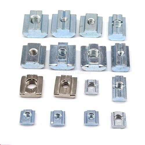 M3 M4 M5 M6 M8 M10 T-Block Vierkantmuttern T-Schiene Gleithammermutter für Befestigungselemente Aluminiumprofil 2020 3030 4040 4545-20 Serie – M6, 10 Stück von SCULPY