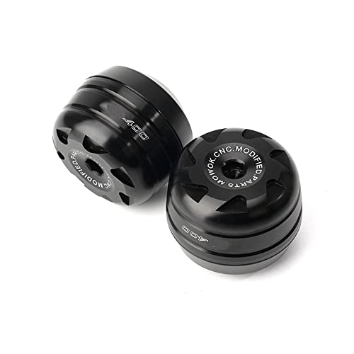 Schieberegler Für NINJA 400 Z400 2018 2019 2020 2021 Motorrad CNC Rad Fallschutz Hinten Vorderachse Gabel Crash Aluminium Slider(Schwarz) von SCUUBE