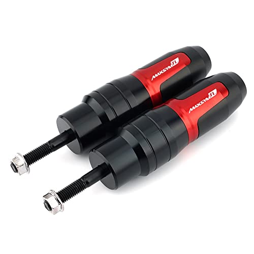 Schieberegler Für SYM MAXSYM TL 500 508 MAX 2020-2022 Motorrad Fallschutz Sturzpad Seitenverkleidung Schutz Sturzpad Schutz Auspuff Slider(Rot) von SCUUBE