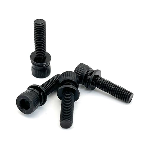 Passend for Garten-Elektrowerkzeuge, Hardware-Befestigungselemente, 4 Stück M5 x 20 mm Innensechskantschraube mit Federpolster und flachem Polster Passend for Garten-Elektrowerkzeuge, Hardware-Befestigungselemente, 4 Stück M5 x 20 mm Innensechskantschraube mit Federpolster und flachem Polster von SCVYLNZ