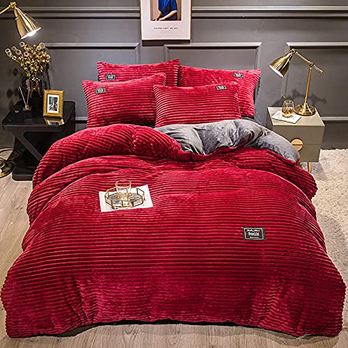SCWZZWSY 4-teiliges Duvet-Abdeckungssatz, Ultra weiche Festkörper-Samt-Bettwäsche-Bettwäsche-Sets Winter Reißverschluss Waschbar 4pc 1Duvet-Abdeckung 1Bed Blatt 2pillowcases-Pink 1 King Good Good SCWZZWSY 4-teiliges Duvet-Abdeckungssatz, Ultra weiche Festkörper-Samt-Bettwäsche-Bettwäsche-Sets Winter Reißverschluss Waschbar 4pc 1Duvet-Abdeckung 1Bed Blatt 2pillowcases-Pink 1 King Good Good von SCWZZWSY