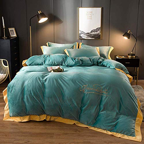 SCWZZWSY Bettzeug 4-Stück-Set, Herbst- und Winter-Samtkristallblätter 2020 Korallen vierteiliger Flanell Bettdecke Cover bestickter Samtbett warm und dick-cymbidium_2m Bett gut SCWZZWSY Bettzeug 4-Stück-Set, Herbst- und Winter-Samtkristallblätter 2020 Korallen vierteiliger Flanell Bettdecke Cover bestickter Samtbett warm und dick-cymbidium_2m Bett gut von SCWZZWSY