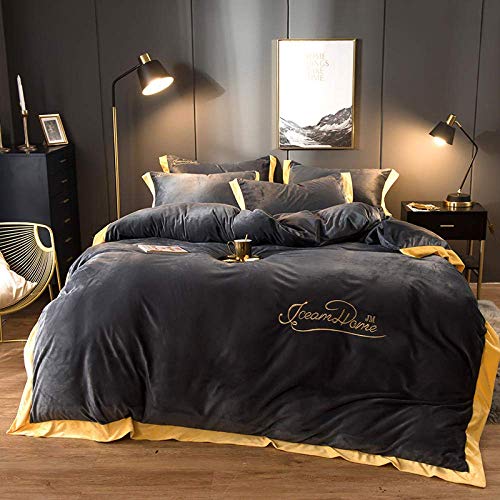 SCWZZWSY Bettzeug 4-Stück-Set, Herbst- und Winter-Samtkristallblätter 2020 Korallen vierteiliger Flanell Bettdecke Cover bestickter Samtbett warm und dick-cymbidium_2m Bett gut SCWZZWSY Bettzeug 4-Stück-Set, Herbst- und Winter-Samtkristallblätter 2020 Korallen vierteiliger Flanell Bettdecke Cover bestickter Samtbett warm und dick-cymbidium_2m Bett gut von SCWZZWSY