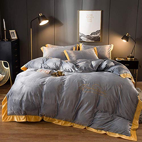 SCWZZWSY Bettzeug 4-Stück-Set, Herbst- und Winter-Samtkristallblätter 2020 Korallen vierteiliger Flanell Bettdecke Cover bestickter Samtbett warm und dick-cymbidium_2m Bett gut SCWZZWSY Bettzeug 4-Stück-Set, Herbst- und Winter-Samtkristallblätter 2020 Korallen vierteiliger Flanell Bettdecke Cover bestickter Samtbett warm und dick-cymbidium_2m Bett gut von SCWZZWSY