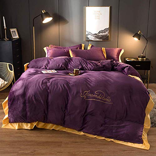 SCWZZWSY Bettzeug 4-Stück-Set, Herbst- und Winter-Samtkristallblätter 2020 Korallen vierteiliger Flanell Bettdecke Cover bestickter Samtbett warm und dick-cymbidium_2m Bett gut SCWZZWSY Bettzeug 4-Stück-Set, Herbst- und Winter-Samtkristallblätter 2020 Korallen vierteiliger Flanell Bettdecke Cover bestickter Samtbett warm und dick-cymbidium_2m Bett gut von SCWZZWSY