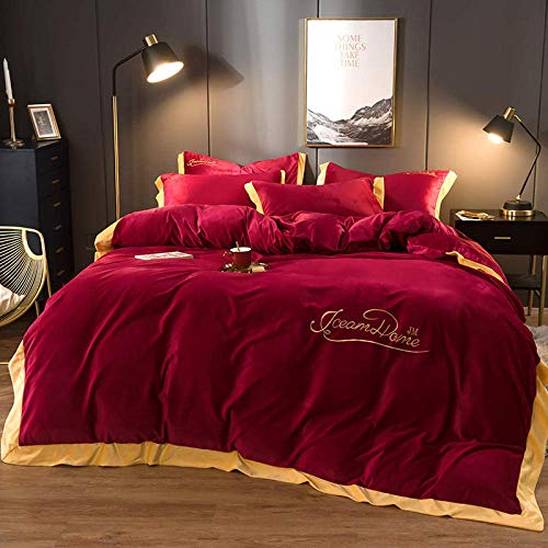 SCWZZWSY Bettzeug 4-Stück-Set, Herbst- und Winter-Samtkristallblätter 2020 Korallen vierteiliger Flanell Bettdecke Cover bestickter Samtbett warm und dick-cymbidium_2m Bett gut SCWZZWSY Bettzeug 4-Stück-Set, Herbst- und Winter-Samtkristallblätter 2020 Korallen vierteiliger Flanell Bettdecke Cover bestickter Samtbett warm und dick-cymbidium_2m Bett gut von SCWZZWSY