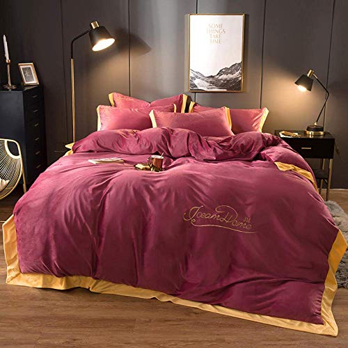 SCWZZWSY Bettzeug 4-Stück-Set, Herbst- und Winter-Samtkristallblätter 2020 Korallen vierteiliger Flanell Bettdecke Cover bestickter Samtbett warm und dick-cymbidium_2m Bett gut SCWZZWSY Bettzeug 4-Stück-Set, Herbst- und Winter-Samtkristallblätter 2020 Korallen vierteiliger Flanell Bettdecke Cover bestickter Samtbett warm und dick-cymbidium_2m Bett gut von SCWZZWSY