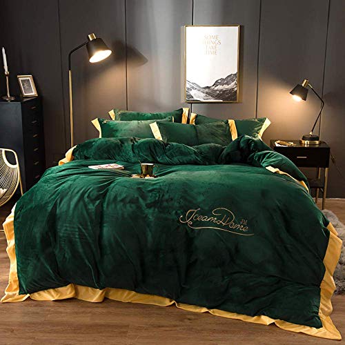SCWZZWSY Bettzeug 4-Stück-Set, Herbst- und Winter-Samtkristallblätter 2020 Korallen vierteiliger Flanell Bettdecke Cover bestickter Samtbett warm und dick-cymbidium_2m Bett gut SCWZZWSY Bettzeug 4-Stück-Set, Herbst- und Winter-Samtkristallblätter 2020 Korallen vierteiliger Flanell Bettdecke Cover bestickter Samtbett warm und dick-cymbidium_2m Bett gut von SCWZZWSY