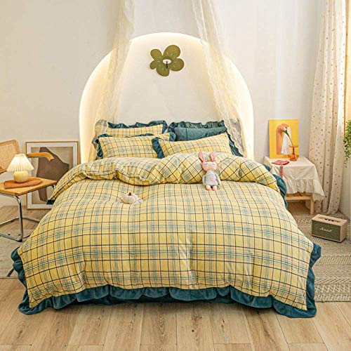 SCWZZWSY Duvet Cover Set Kingsize, Milch Samt Spitze Vierteilige Set, Dicke und warme Winterprinzessinstil Flanell Bettwäsche-Polka Punktbohnen Paste_Queen Good Good SCWZZWSY Duvet Cover Set Kingsize, Milch Samt Spitze Vierteilige Set, Dicke und warme Winterprinzessinstil Flanell Bettwäsche-Polka Punktbohnen Paste_Queen Good Good von SCWZZWSY