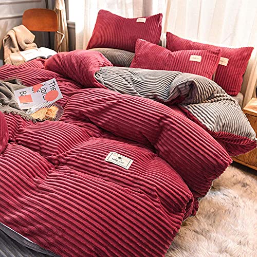 SCWZZWSY Flanell Duvet Cover Set, 2020 Koralle Fleece Vierköpfig doppelseitig Flanellwinter Plus samtig verdickte Milch samt-Tiefe lila 62.0m Bett gut SCWZZWSY Flanell Duvet Cover Set, 2020 Koralle Fleece Vierköpfig doppelseitig Flanellwinter Plus samtig verdickte Milch samt-Tiefe lila 62.0m Bett gut von SCWZZWSY