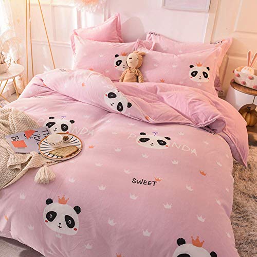 SCWZZWSY Gedrucktes Flanell Bettdecke Abdeckungsset, Moderne Stilvoll 4-Stück-Bettwäscheset Ultra weich war warm von SCWZZWSY