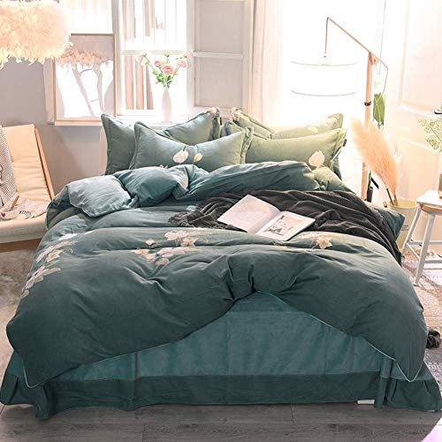 SCWZZWSY Gedrucktes Flanell Bettdecke Abdeckungsset, Moderne Stilvoll 4-Stück-Bettwäscheset Ultra weich war warm SCWZZWSY Gedrucktes Flanell Bettdecke Abdeckungsset, Moderne Stilvoll 4-Stück-Bettwäscheset Ultra weich war warm von SCWZZWSY