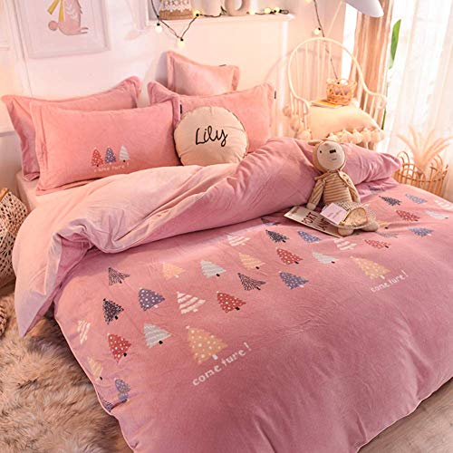 SCWZZWSY Gedrucktes Flanell Bettdecke Abdeckungsset, Moderne Stilvoll 4-Stück-Bettwäscheset Ultra weich war warm SCWZZWSY Gedrucktes Flanell Bettdecke Abdeckungsset, Moderne Stilvoll 4-Stück-Bettwäscheset Ultra weich war warm von SCWZZWSY