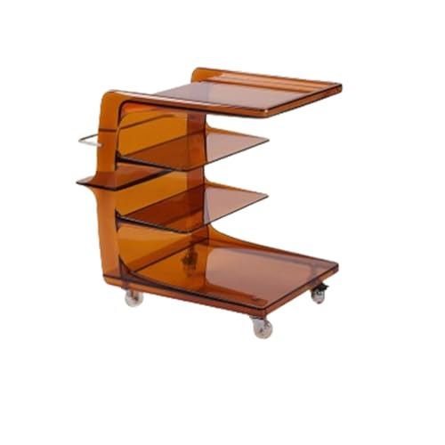 SCWZZWSY Sicherer und langlebiger Beistelltisch, Mehrschichtspeicher Universal Roller Side Table für Innenräume (transparente Asche) von SCWZZWSY