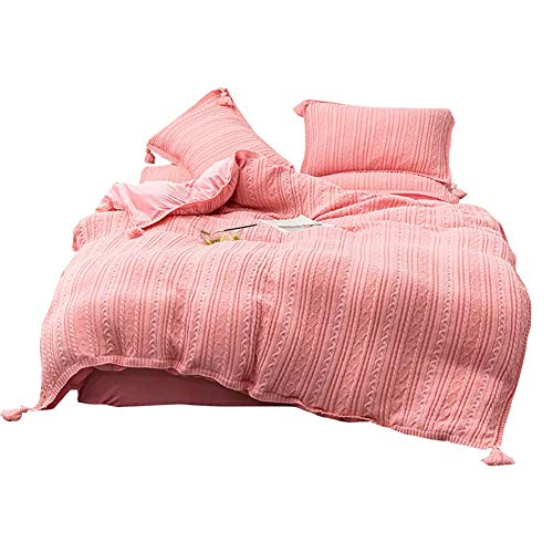 SCWZZWSY Strick Samt Flanell Bettdecke, Feste Winterbettwäsche-Set mit Tassels Warmer Schüler weich 4 Stücke Queen-Red Queen Gut SCWZZWSY Strick Samt Flanell Bettdecke, Feste Winterbettwäsche-Set mit Tassels Warmer Schüler weich 4 Stücke Queen-Red Queen Gut von SCWZZWSY