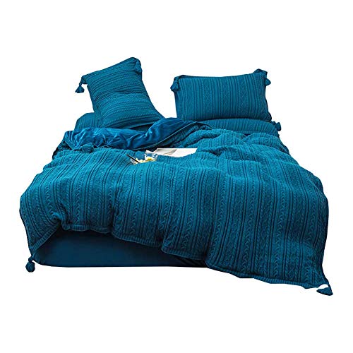 SCWZZWSY Strick Samt Flanell Bettdecke, Feste Winterbettwäsche-Set mit Tassels Warmer Schüler weich 4 Stücke Queen-Red Queen Gut SCWZZWSY Strick Samt Flanell Bettdecke, Feste Winterbettwäsche-Set mit Tassels Warmer Schüler weich 4 Stücke Queen-Red Queen Gut von SCWZZWSY