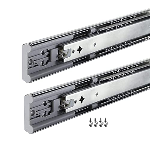 Soft Close-Schubladenläufer Objektträger 1-Pair-Metallschubladen-Objektträger mit Ball Beaquiet und glatt 3-fach Vollverlängerung Küchenschrankschubladenrutschen/2 Stcs/500 mm (2 Stcs 400 mm (16 von SCWZZWSY