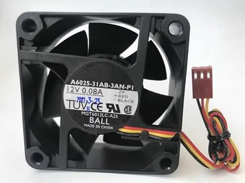 Cooling Fan A60x25mm-31AB-3AN-PI DC12v 0.08A 60x25MM Silent Fan von SCYHGLM