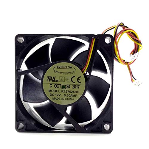 SCYHGLM Double Ball Cooling Fan for EVERFLOW R127025BH 7025 12V 0.30A,Inverter Fan R127025BH 70x70x25MM 7CM 3-Wire von SCYHGLM