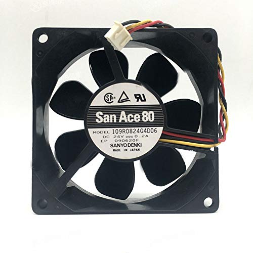 SCYHGLM Inverter Fan for 109R0824G4D06 24V 0.2A 3Wire 8cm,Cooling Fan 109R0824G4D06 80x80x25mm 3Wire von SCYHGLM