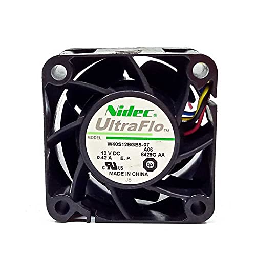 SCYHGLM PWN Double Ball Large air Volume Fan for NIDEC W40S12BGB5-07 4028 4CM 0.42A, Cooling Fan W40S12BGB5-07 4Wire von SCYHGLM