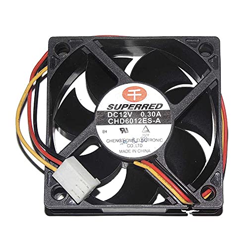 SCYHGLM Chassis Cooling Fan for CHD6012ES-A 12V 0.3A 3Wire P/N:25P6220 25P6279 6cm,Cooling Fan CHD6012ES-A 60x60x20mm 3Wire von SCYHGLM
